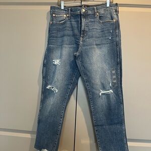 Distressed Blue Jeans